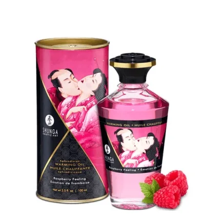 Aceite Masaje Comestible Efecto Calor Sabor Frambuesa - Shunga 1 aceite-afrodisiaco-shunga-frambuesa