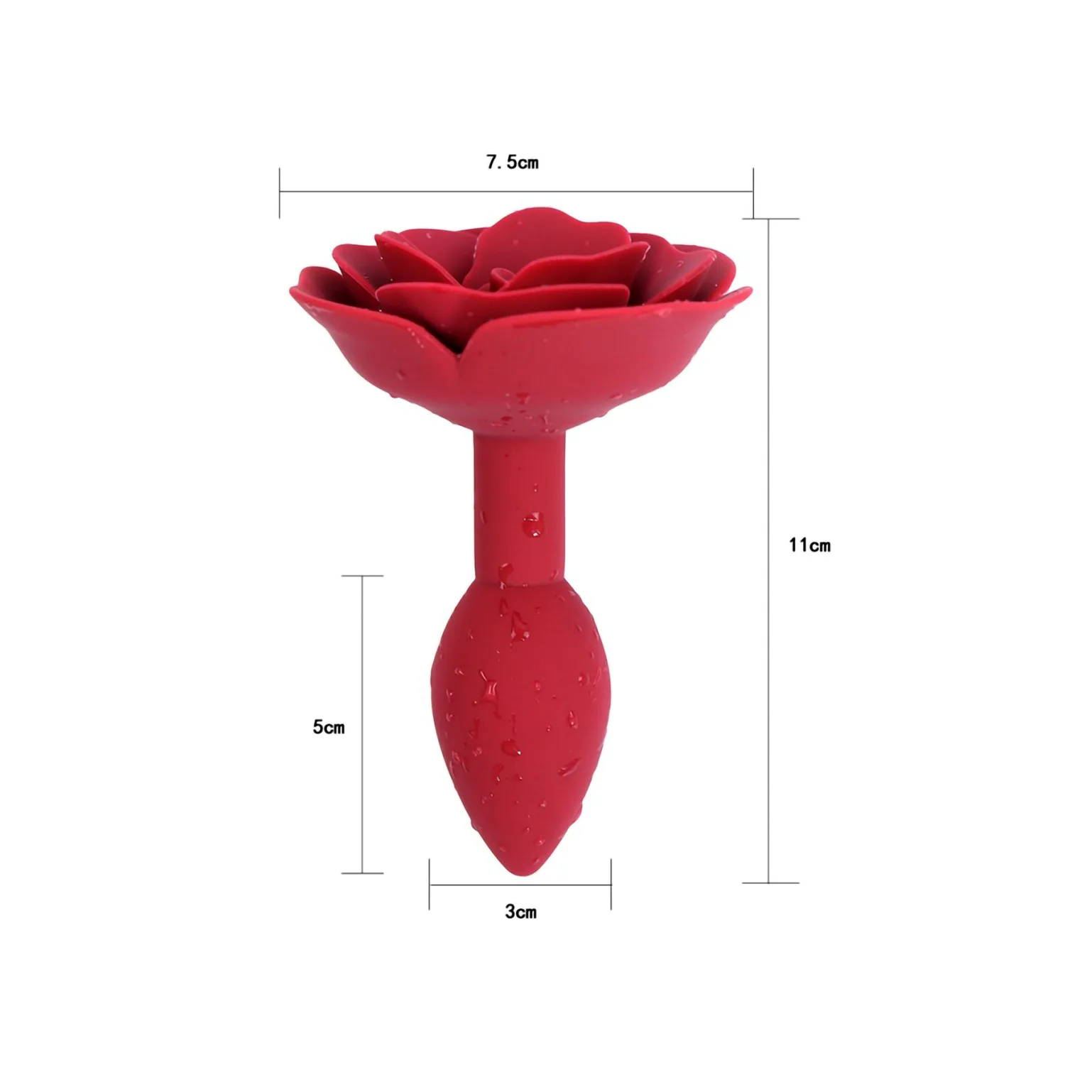 Plug Anal con Diseño de Rosa 3 medidas Plug Anal con Diseño de Rosa