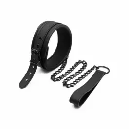 Collar Negro Mate con Cadena Desmontable