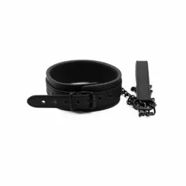 Collar Negro Mate con Cadena Desmontable