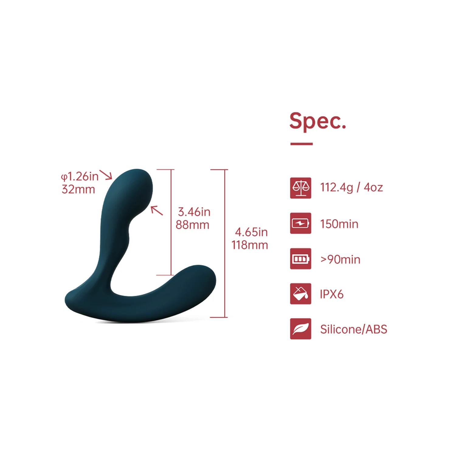 Solstice X Vibrador Prostitico con APP 2 especificaciones Solstice X Vibrador Prostático con APP