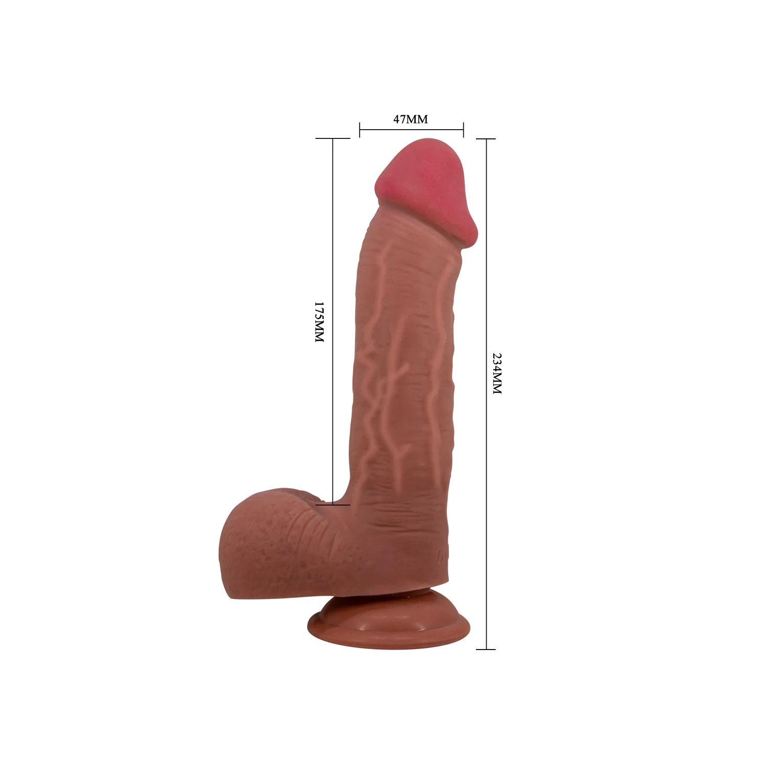 Dildo Realista con Piel Deslizante de 23.4 cm 2 medidas Dildo Realista con Piel Deslizante de 23.4 cm