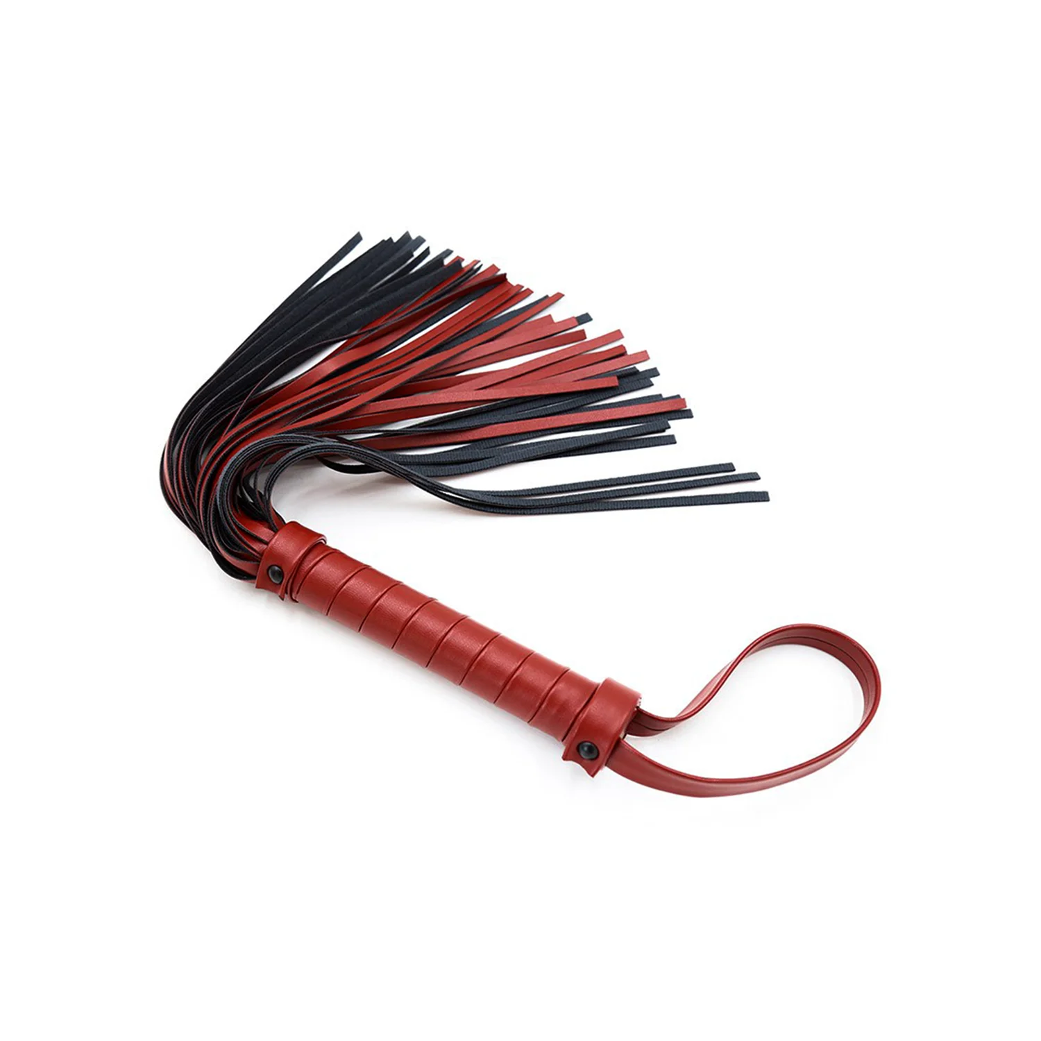 Elegante Flogger Multicola en Cuero Sintetico Negro y Rojo Vino 1 Elegante Flogger Multicola en Cuero Sintetico Negro y Rojo Vino en concepcion